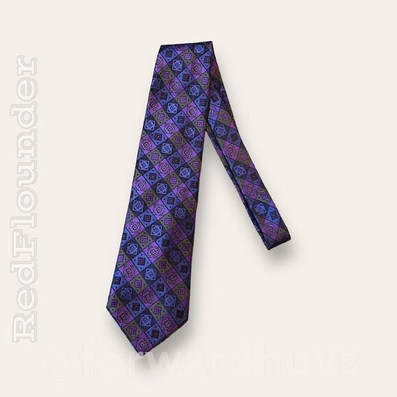 Karl Lagerfeld Art Deco Style Necktie - Vintage Geometric Design - Picture 1 of 6